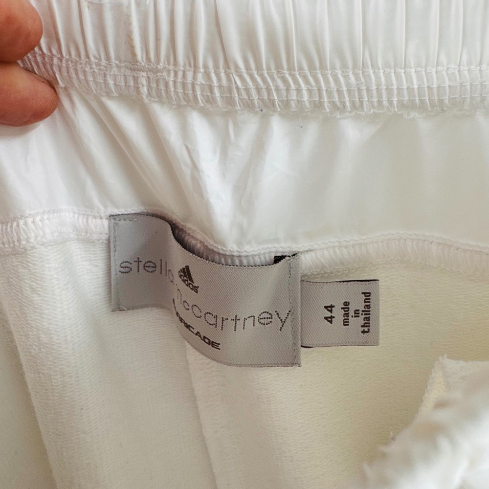 Adidas Stella McCartney White Jogger Pants Tapered Zip Cuff Size 44 Activewear - Picture 3 of 8